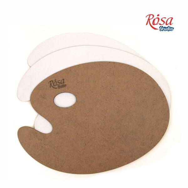 Oval wooden palette, primed fibreboard, ROSA Studio