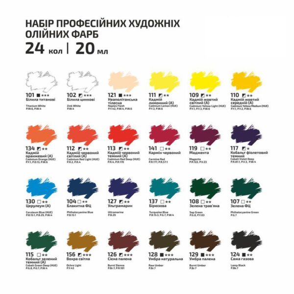 Набір олійних фарб 24х20мл ROSA Gallery