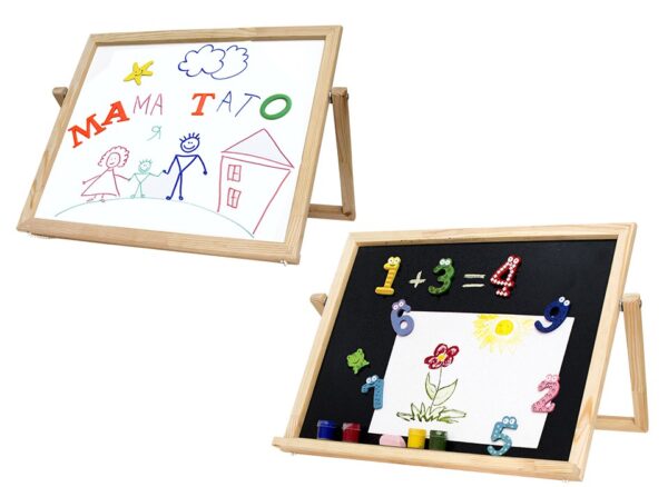 Easel table, magnetic (chalk + marker), 30x40cm, pine, ROSA Studio