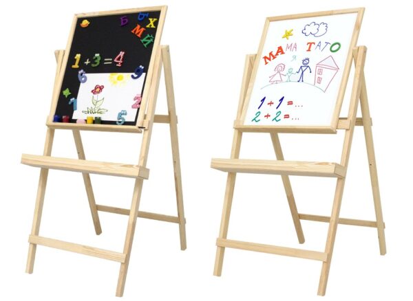 Мольберт-хлопушка магнітний (крейда+маркер) 40х50см сосна ROSA Studio
