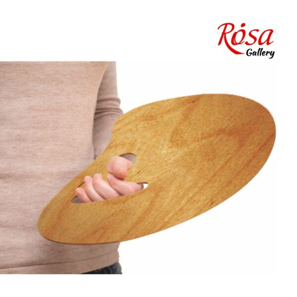 Oval anatomical oiled palette, water-resistant veneer, ROSA Gallery