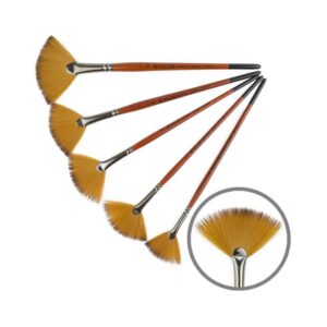 Synthetics Fan Brush, Carrot 1097FN, Short Handle, KOLOS by ROSA