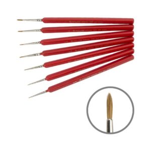 Kolinsky Round Brush, Nail art 3009L Short Handle, KOLOS by ROSA