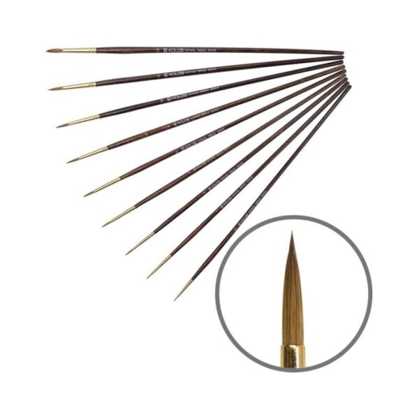 Kolinsky Round Brush, Grace 3039R, Long Handle, KOLOS by ROSA