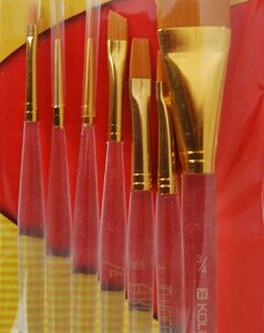 Set of brushes 7016, Synthetic Round/Flat/Angular/Oval, 2/3/1/1pc. KOLOS by ROSA