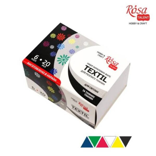 Set of acrylic paints for textile 20ml ROSA Studio