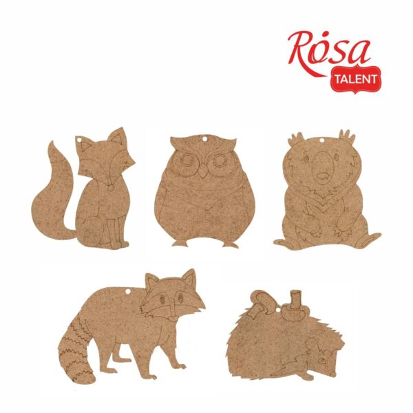 Заготовки „Зверюшки“ ДВП 5 шт. ROSA TALENT