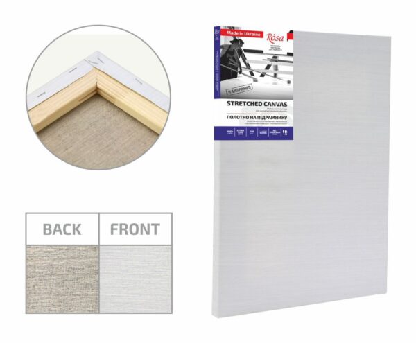 Stretched Canvas, extra fine grain, oil emulsive prime, linen ROSA