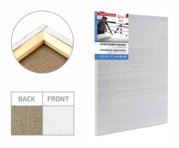 Stretched Canvas, fine grain, oil emulsive prime, linen ROSA