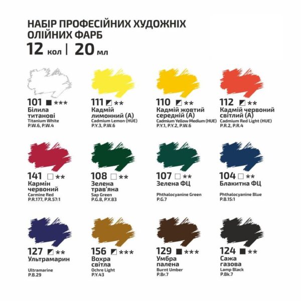 Набір олійних фарб 24х20мл ROSA Gallery