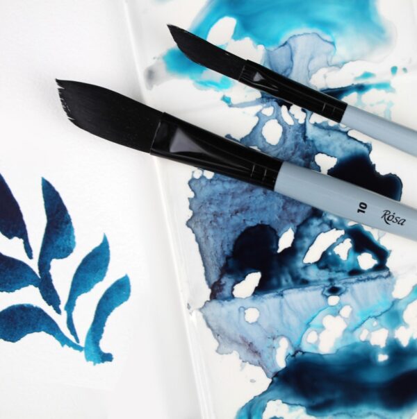 Synthetic Flat Brush, Snow 1098F, Long Handle, KOLOS by ROSA