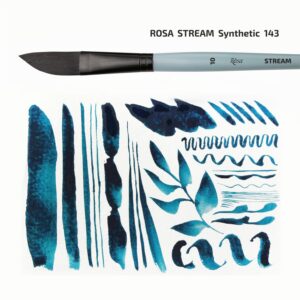 Synthetic Flat Brush, Snow 1098F, Long Handle, KOLOS by ROSA