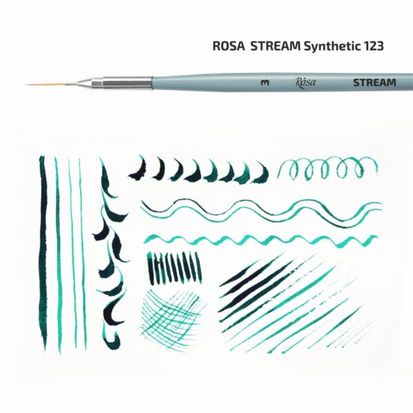 Synthetic Flat Brush, Snow 1098F, Long Handle, KOLOS by ROSA