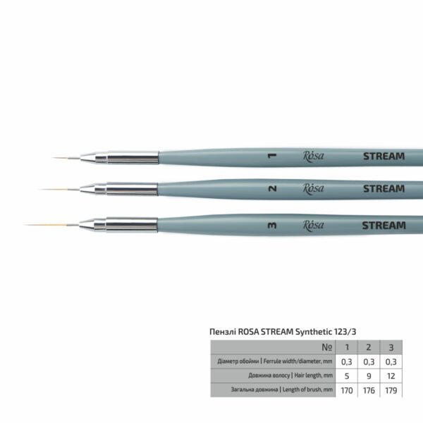 Synthetic Flat Brush, Snow 1098F, Long Handle, KOLOS by ROSA