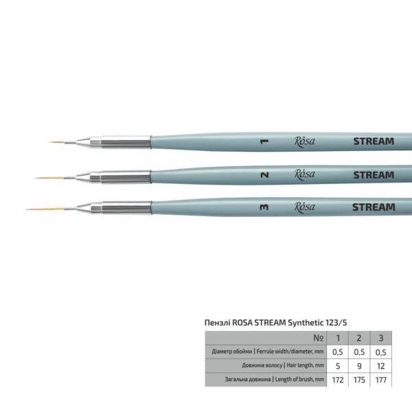 Synthetic Flat Brush, Snow 1098F, Long Handle, KOLOS by ROSA