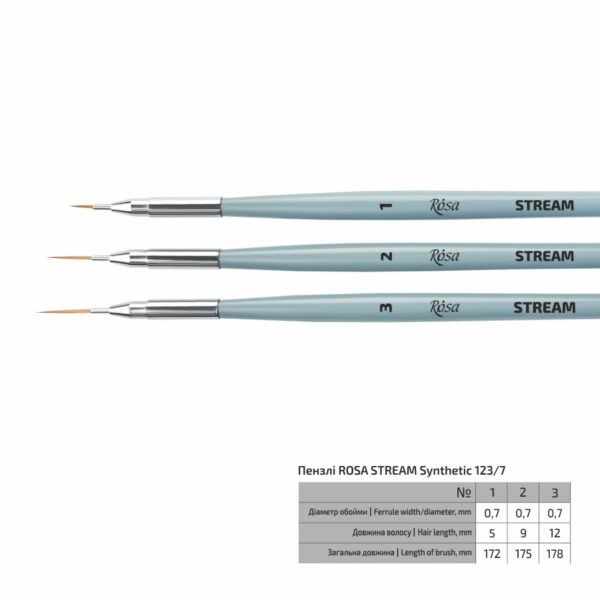 Synthetic Flat Brush, Snow 1098F, Long Handle, KOLOS by ROSA