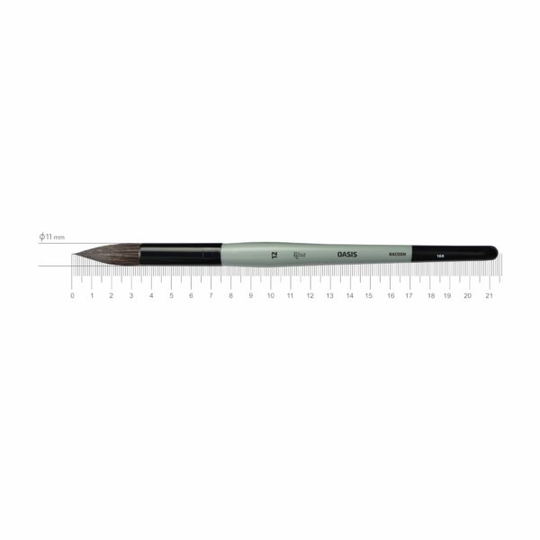 Synthetic Flat Brush, Snow 1098F, Long Handle, KOLOS by ROSA