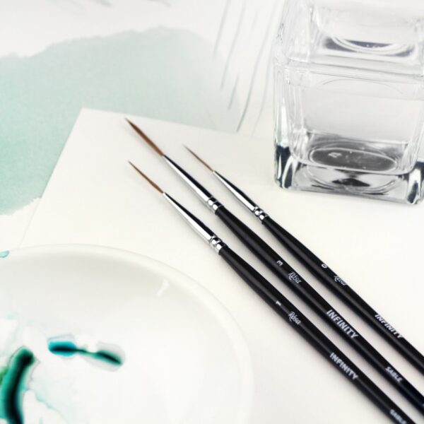 Synthetic Flat Brush, Snow 1098F, Long Handle, KOLOS by ROSA