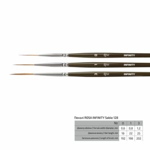 Synthetic Flat Brush, Snow 1098F, Long Handle, KOLOS by ROSA