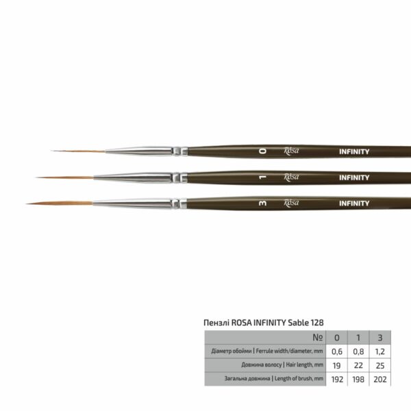 Synthetic Flat Brush, Snow 1098F, Long Handle, KOLOS by ROSA