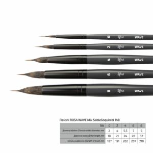 Sable round TRAVEL BRUSH OCEAN 168 short handle ROSA