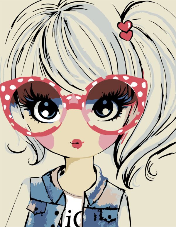 Набір-стандарт, картина за номерами, „ Fashion Cat“, 35х45см, ROSA START