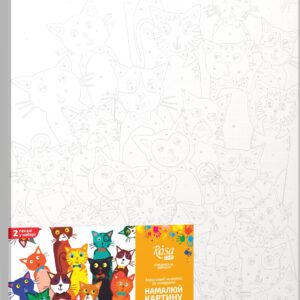 Набір-стандарт, картина за номерами, „ Fashion Cat“, 35х45см, ROSA START
