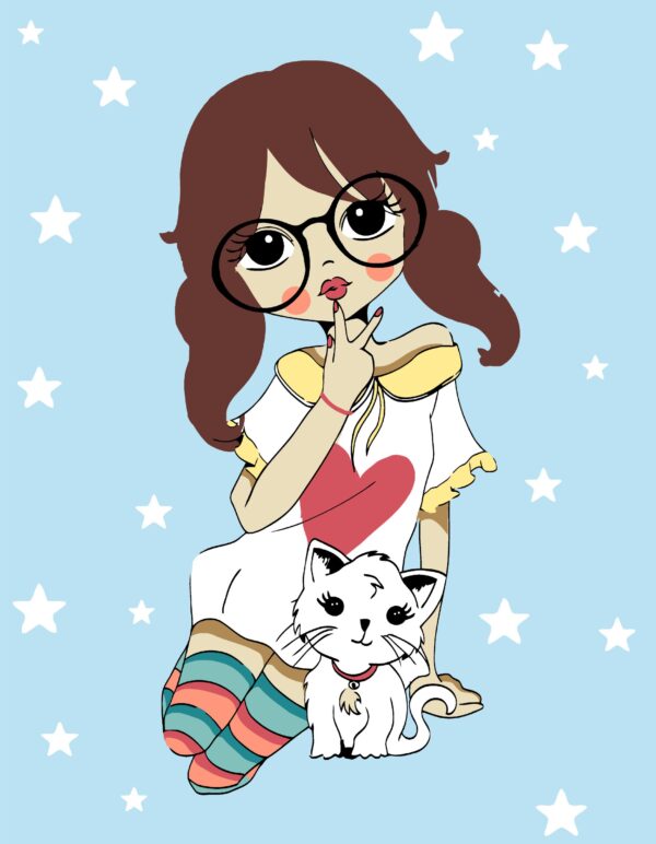 Standard Kit, painting by numbers, „ Fashion Cat“, 35х45cm, ROSA START