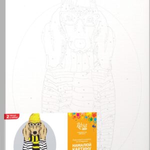 Набір-стандарт, картина за номерами, „ Fashion Cat“, 35х45см, ROSA START