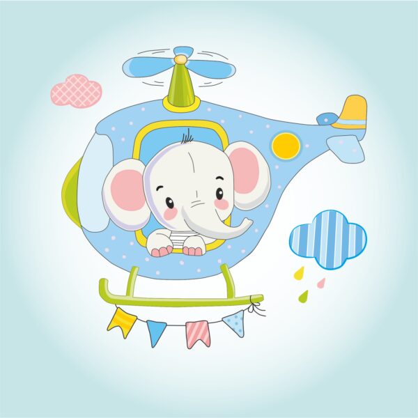 „Helicopter“, Canvas Panel with outline, 20х20cm, cotton, acrylic, ROSA START