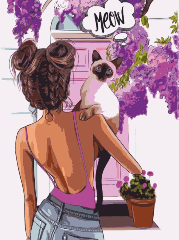 „Pop Art Meow“,  полотно на картоні з контуром, 30х40, бавовна, акрил, ROSA START