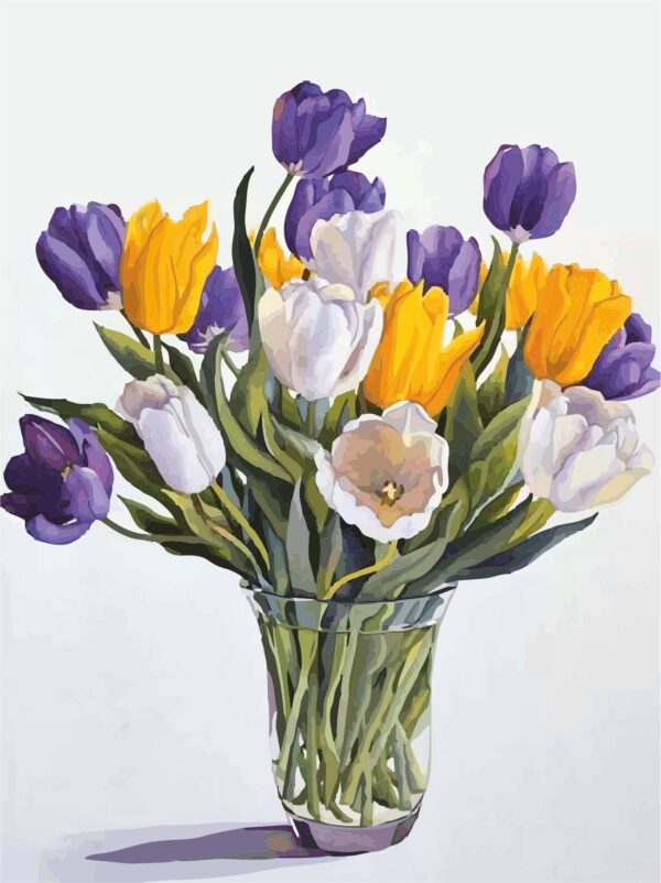 Still life №32, Canvas Panel with outline, 30х40, cotton, acrylic, ROSA START