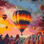 „Flight over the Rocks“, standard Kit, painting by numbers, 35х45cm, ROSA START