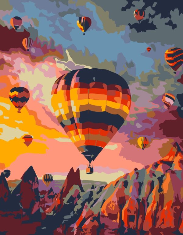 „Flight over the Rocks“, standard Kit, painting by numbers, 35х45cm, ROSA START