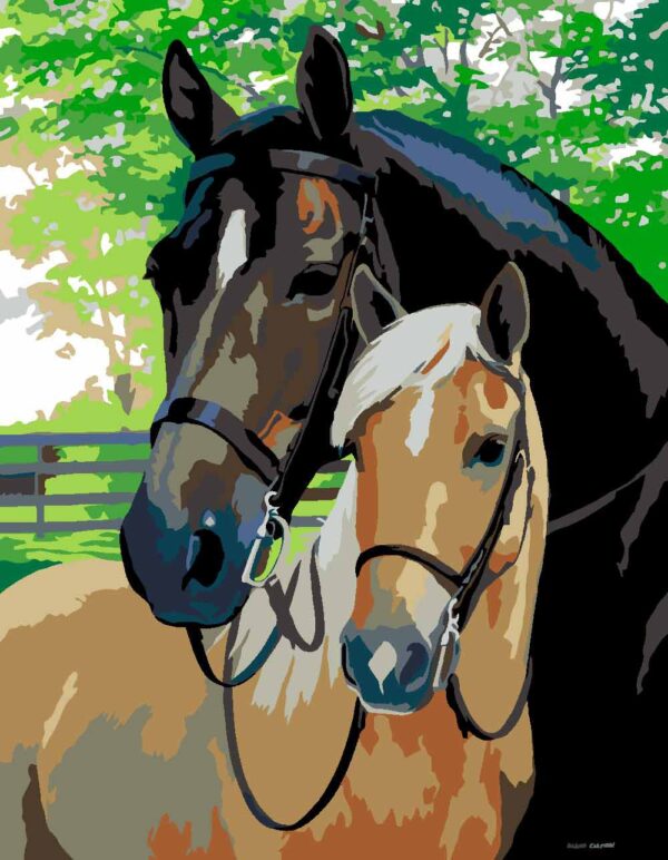 „Horses“, standard Kit, painting by numbers, 35х45cm, ROSA START