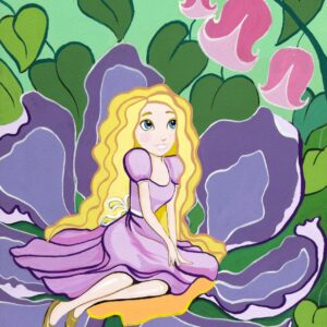 „Дюймовочка“, полотно на картоні з контуром, Казкові герої №2, 20х30, бавовна, акрил, ROSA START