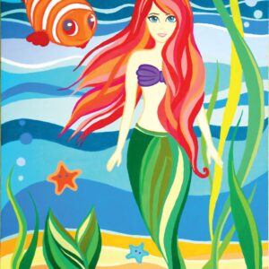 „Little Mermaid“, сardboard with an outline, Fairy-tale characters №8, 20х30, cotton, acrylic , ROSA START