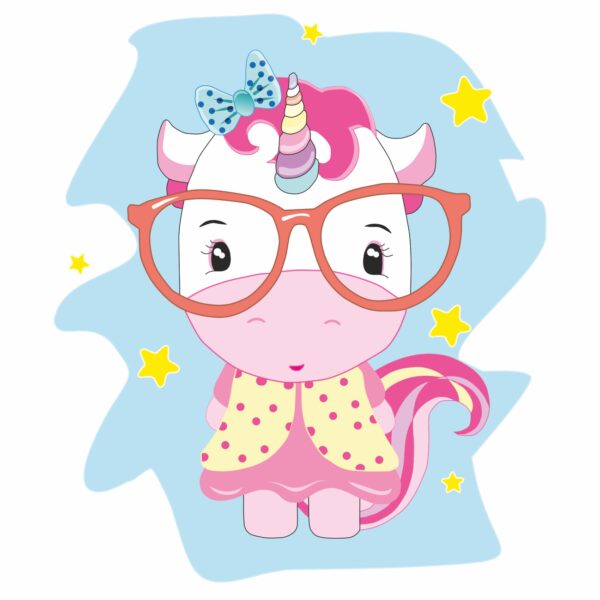 „Smart Unicorn“, Canvas Panel with outline, 20х20cm, cotton, acrylic, ROSA START