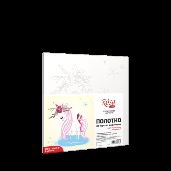 „Gentle Рony“, Canvas Panel with outline, 20х20cm, cotton, acrylic, ROSA START