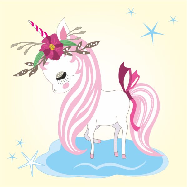 „Ніжний поні“, полотно на картоні з контуром, 20х20, бавовна, акрил, ROSA START