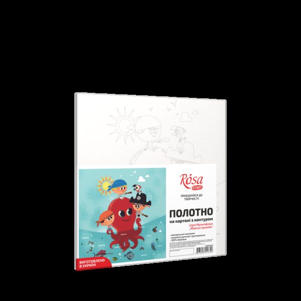 „Sea Adventures“, Canvas Panel with outline, 20х20cm, cotton, acrylic, ROSA START