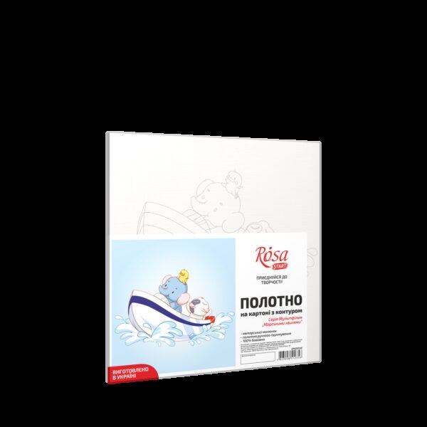 „By Sea Waves“, Canvas Panel with outline, 20х20cm, cotton, acrylic, ROSA START