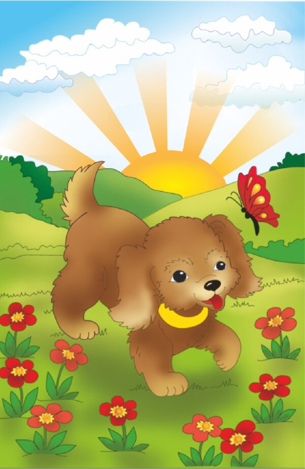 „Мультфільм № 18“, полотно на картоні з контуром, 20х30, бавовна, акрил, ROSA START