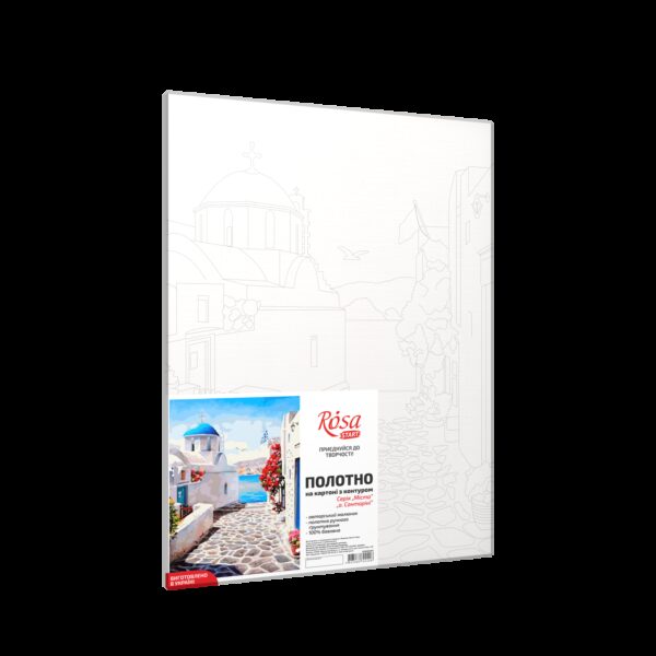 Canvas Panel with outline, Cities, „Santorini Island“, 30х40, cotton, acrylic, ROSA START