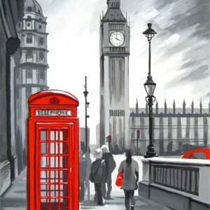 Cities, „London“, canvas Panel with outline, 30х40, cotton, acrylic, ROSA START