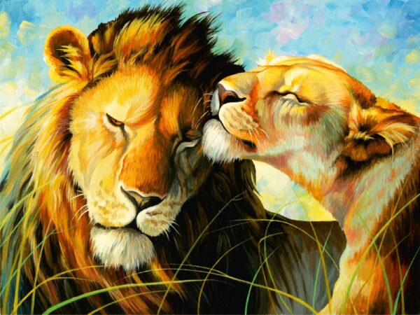 Animals №3, Canvas Panel with outline, 30х40, cotton, acrylic, ROSA START