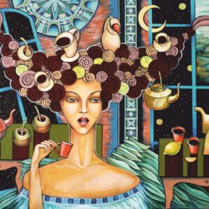 "Lemon coffee with intrigue", A. Navrotska, Canvas Panel with outline, 30х40, cotton, acrylic, ROSA START