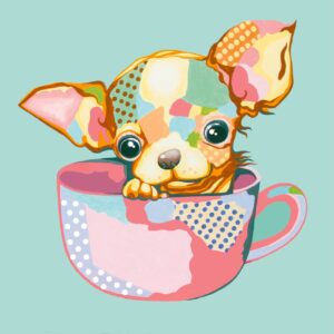 "Pop Art Puppy", полотно на картоні з контуром, 30*30, бавовна, акрил, ROSA START