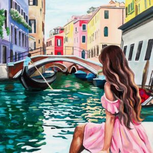 Cities, „Venice 2“, canvas Panel with outline, 30х40, cotton, acrylic, ROSA START