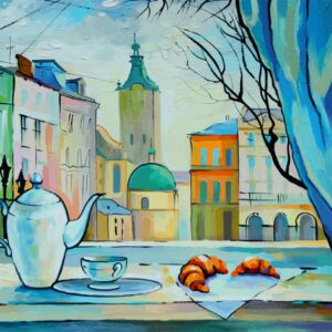 Cities, „Lviv“, canvas Panel with outline, 30х40, cotton, acrylic, ROSA START